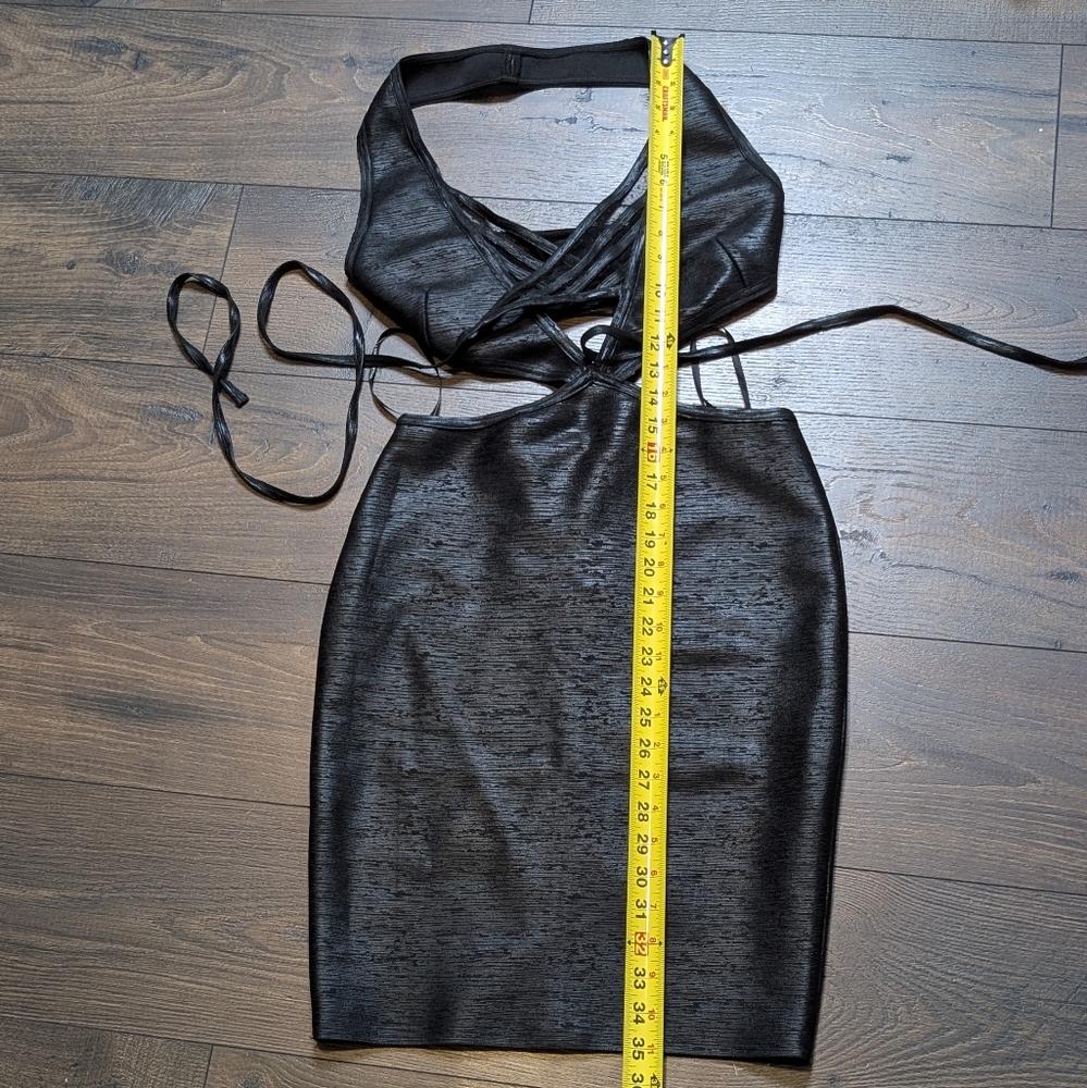 Bella Barnett Black Backless Halter Bandage Mini Sexy Dress‎ Size Medium M - Picture 8 of 11